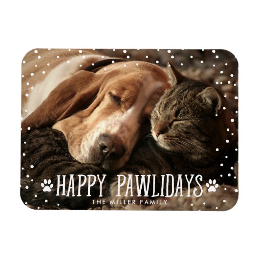 Flexible Joyeux Pawlidays | Magnet photo de vacances (Horizontal)