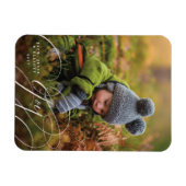 Flexible Joyful Script Happy Photo Holiday Magnet (Horizontal)