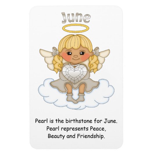 Flexible Juin Ange Birthstone Angel Blonde Premium Magnet (Vertical)