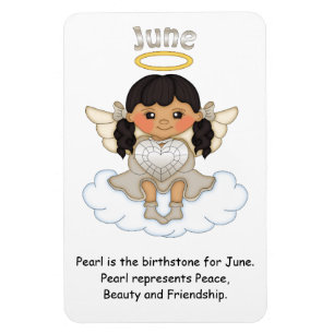 Flexible Juin Birthstone Angel Black Premium Magnet