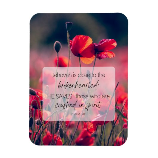 Flexible JW Encouraging Magnet Psaum 34:18 (Vertical)