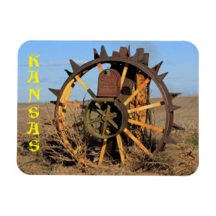 Flexible Kansas Country Mail Box Antique Rim Magnet