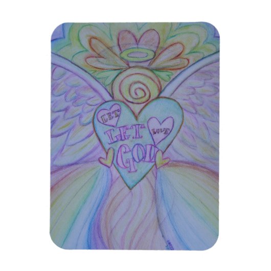 Flexible Let Love, Let God Rainbow Angel Magnet (Vertical)