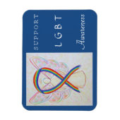 Flexible LGBT Rainbow Awareness Ribbon Angel Magnet (Vertical)