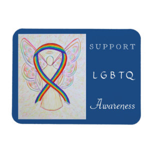 Flexible LGBTQ Rainbow Awareness Ruban Angel Magnet