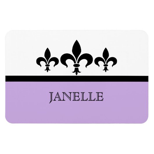 Flexible Lilac Swanky Fleur De Lis Flexi Magnet (Horizontal)