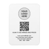 Flexible Logo QR Code Magnet blanc moderne (Vertical)