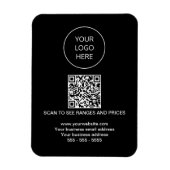 Flexible Logo QR Code Magnet noir moderne (Vertical)