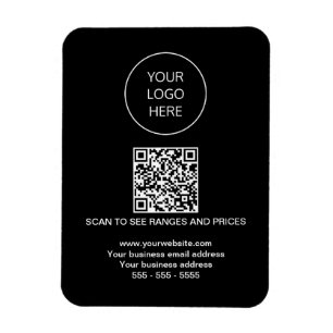 Flexible Logo QR Code Magnet noir moderne
