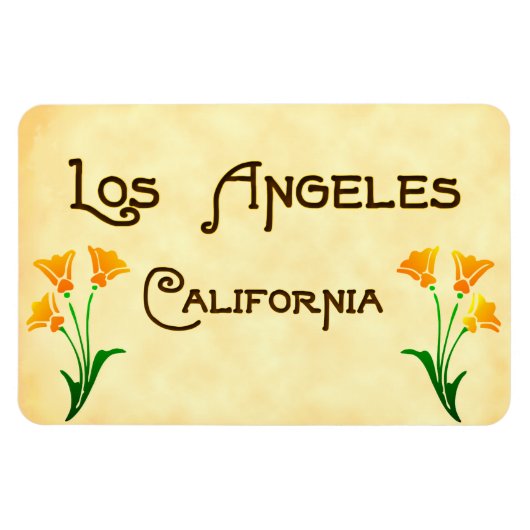 Flexible Los Angeles California Poppies Magnet (Horizontal)