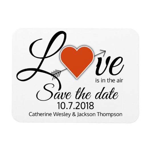 Flexible Love Wedding Save The Date Magnet (Horizontal)