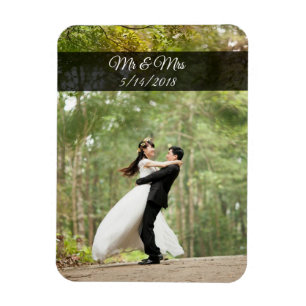 Flexible M. & Mme Mariage Couple Photo Mini Magnet