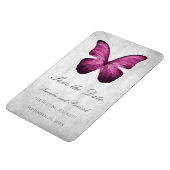 Flexible Magenta Butterfly Save the Date Magnet (Côté Gauche)