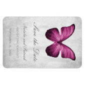 Flexible Magenta Butterfly Save the Date Magnet (Horizontal)
