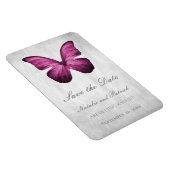 Flexible Magenta Butterfly Save the Date Magnet (Côté Droit)