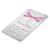 Flexible Magenta Dragonfly Save the Date Magnet (Côté Gauche)