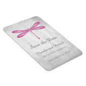 Flexible Magenta Dragonfly Save the Date Magnet (Côté Droit)