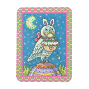 FLEXIBLE MAGIC OWL & EASTER BASKET, MAGNET OISEAU DE VACANC