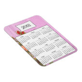 Flexible Magnet 2018 Rustique Purple Floral Bois Calendrier (Côté Droit)