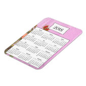 Flexible Magnet 2018 Rustique Purple Floral Bois Calendrier (Côté Gauche)