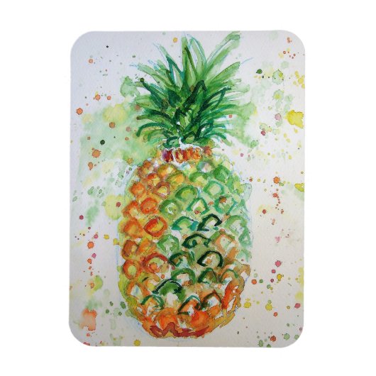 Flexible Magnet aquarelle ananas lime jaune (Vertical)