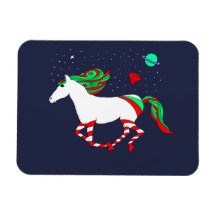 Magnet avec une photo de cheval de Noël