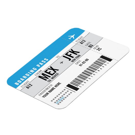 FLEXIBLE MAGNET BOARDING PASS (Côté Gauche)