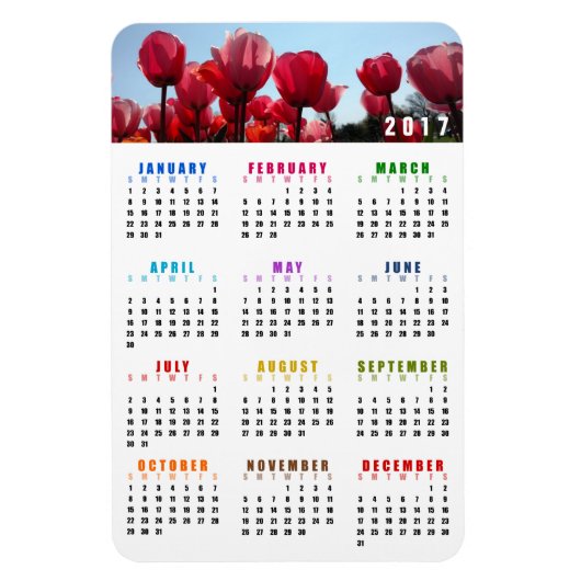 Flexible Magnet Calendrier 2017 - Jardin des tulipes de Pêc (Vertical)