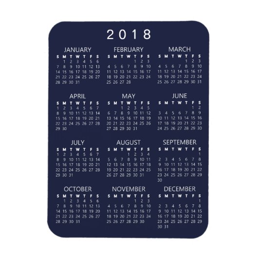 Flexible Magnet Calendrier 2018 - gris foncé (Vertical)