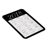Flexible Magnet Calendrier 2018 rouge (Côté Droit)