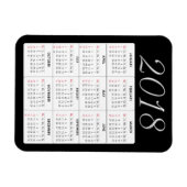 Flexible Magnet Calendrier 2018 rouge (Horizontal)