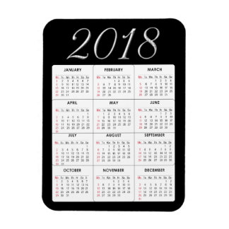 Flexible Magnet Calendrier 2018 rouge