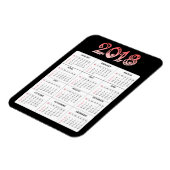 Flexible Magnet Calendrier 2018 rouge (Côté Gauche)