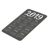 Flexible Magnet Calendrier 2019 - gris foncé (Côté Gauche)