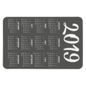 Flexible Magnet Calendrier 2019 - gris foncé (Horizontal)