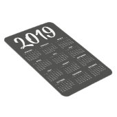 Flexible Magnet Calendrier 2019 - gris foncé (Côté Droit)