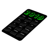 Flexible Magnet Calendrier 2019 - Noir et Vert (Côté Gauche)