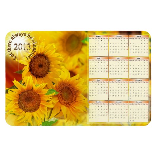 Flexible Magnet Calendrier des tournesols 2013 (Horizontal)