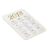 Flexible Magnet Calendrier Gold et White 2018 (Côté Droit)