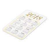 Flexible Magnet Calendrier Gold et White 2018 (Côté Gauche)