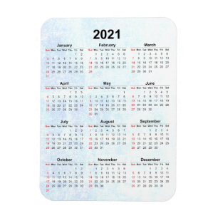 Flexible Magnet Calendrier mensuel 2021 Texturé