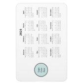 Flexible Magnet Calendrier mensuel 2024 avec logo d'entrepr (Vertical)