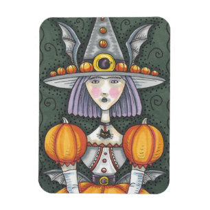FLEXIBLE MAGNET D'ART DE FOLK HALLOWEEN, CITROUILLE GOTHIQU