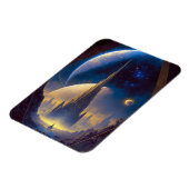 Flexible Magnet d'art de Future Space City Sci-Fi (Côté Gauche)