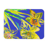 Flexible Magnet d'art floral abstrait jaune jonquille (Horizontal)