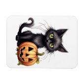 Flexible Magnet de conception de chat noir mignon (Horizontal)