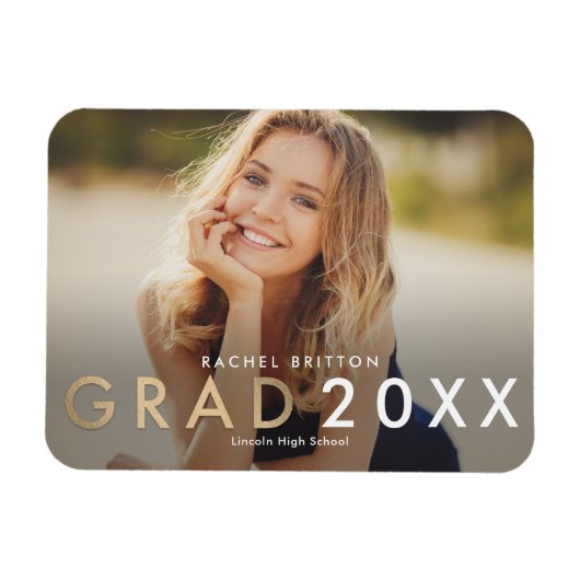 Flexible Magnet de Faire-part de graduation de Mix moderne (Horizontal)