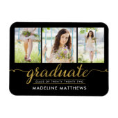 Flexible Magnet de Faire-part de graduation de script graci (Horizontal)