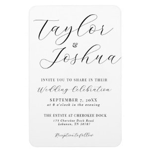 Flexible Magnet de Faire-part de mariage de calligraphie mo