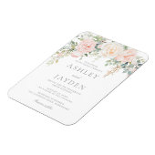 Flexible Magnet de Faire-part de mariage floral brillant (Côté Gauche)